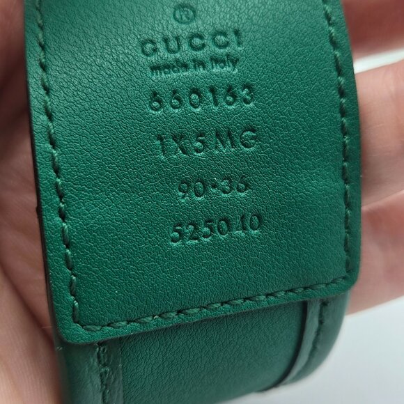 Gucci GG Marmont Azalea Quilted Calfskin Belt in Green Size 90/36 - Picture 5 of 7
